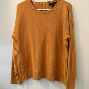 Tahari mustard yellow sweater , zip back
